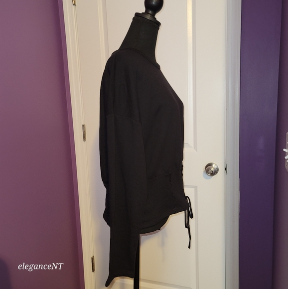 Project Runway Black L/S Corset Style Top Sz: L NWT - Picture 2 of 7